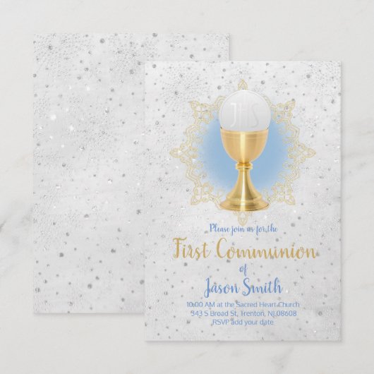 katholieke jongen eerste gemeenschapsontwerp kaart (Voorkant / Achterkant)