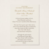 Katholieke Kaart van het huwelijksgebed Betrothal (Achterkant)