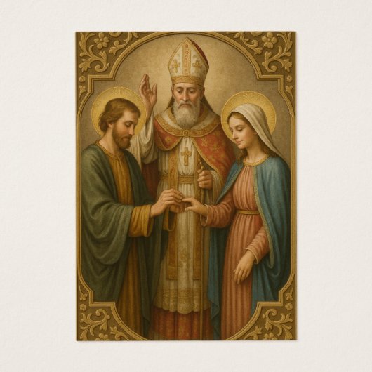 Katholieke Kaart van het huwelijksgebed Betrothal (Voorkant)