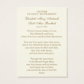 Katholieke Kaart van het huwelijksgebed Betrothal (Achterkant)