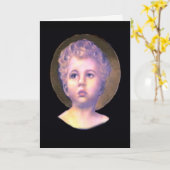 Katholieke Kaart van het Kind Jesus Vintage en (Gele Bloem)