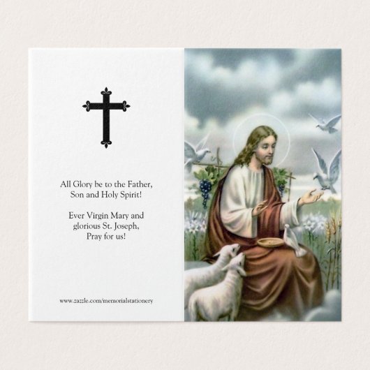 Katholieke Kaarten | Jezus met duiven (Buitenkant ongevouwen)