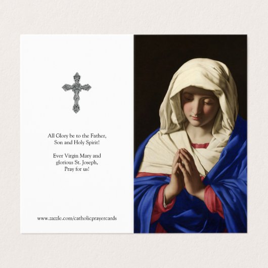 Katholieke Kaarten | Maagd in gebed (Buitenkant ongevouwen)