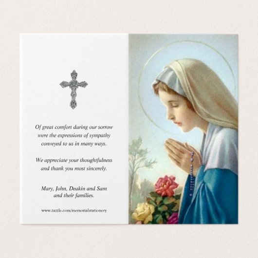 Katholieke Kaarten | Vierge au Chapelet (Buitenkant ongevouwen)