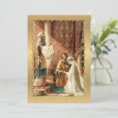 Katholieke Kant Gouden Bruiloft Uitnodigingen (Staand voorkant)