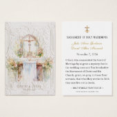 Katholieke Kerk Altaar Huwelijksgebed Kaart (Voorkant /achterkant)