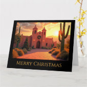 Katholieke Kerk in de woestijn op eerste kerstdag Kaart (Gele Bloem)