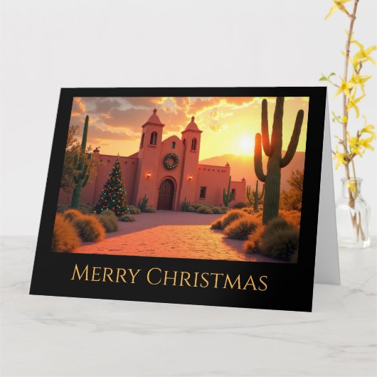 Katholieke Kerk in de woestijn op eerste kerstdag Kaart (Gele Bloem)