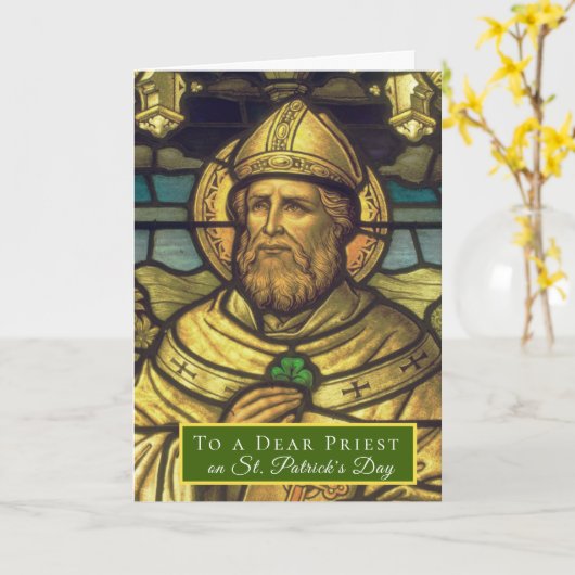 Katholieke Kerk St. Patrick's Day Bisschop Kaart (Gele Bloem)