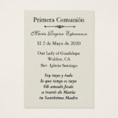 Katholieke kerk van Guadalupe, in Spanje Visitekaartje (Achterkant)