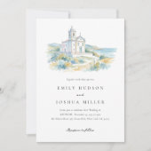 Katholieke Kerk Waterverf Bruiloft Kaart (Voorkant)