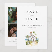 Katholieke Kerk Waterverf Bruiloft Save The Date (Voorkant / Achterkant)