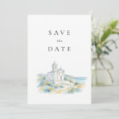 Katholieke Kerk Waterverf Trouwen Save The Date (Staand voorkant)