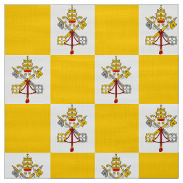 Katholieke kerkvlag embleem Vaticaanpatroon geel Stof