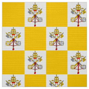 Katholieke kerkvlag embleem Vaticaanpatroon geel Stof