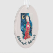 Katholieke Kerst 2022 Zilzame Night Blessed Mary Ornament (voorkant)
