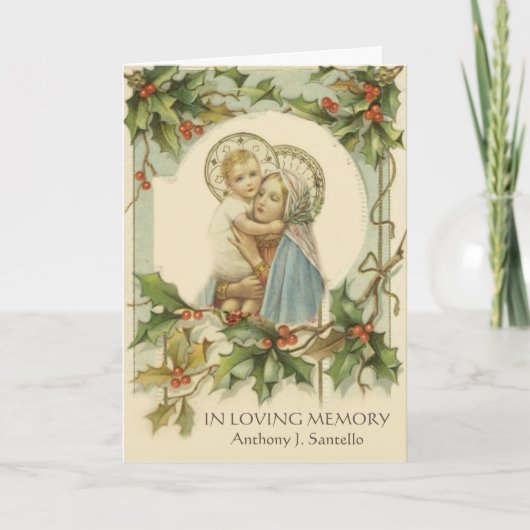 Katholieke Kerst Begrafenis Heilig Gebed Kaart (Voorkant)