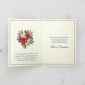 Katholieke Kerst Eucharistie Poinsettia Bloemen Feestdagen Kaart (Binnen)