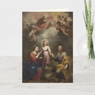 Katholieke kerst heilige familie heilige drie-eenh kaart