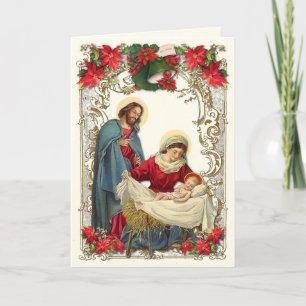 Katholieke Kerst Jezus Maria Jozef Rozenkrans Kaart