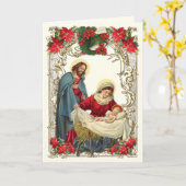 Katholieke Kerst Jezus Mary Joseph Rosary Kaart (Gele Bloem)