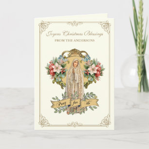 Katholieke Kerst Maria Fatima Bloemstuk Religieus Feestdagen Kaart