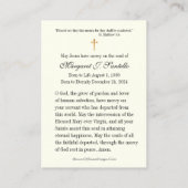 Katholieke Kerst Memorial Funeral Prayer Kaart Visitekaartje (Achterkant)
