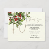 Katholieke Kerst Rozenkrans Begrafenis Sympathie Bedankkaart (Voorkant)