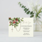 Katholieke Kerst Rozenkrans Begrafenis Sympathie Bedankkaart (Staand voorkant)