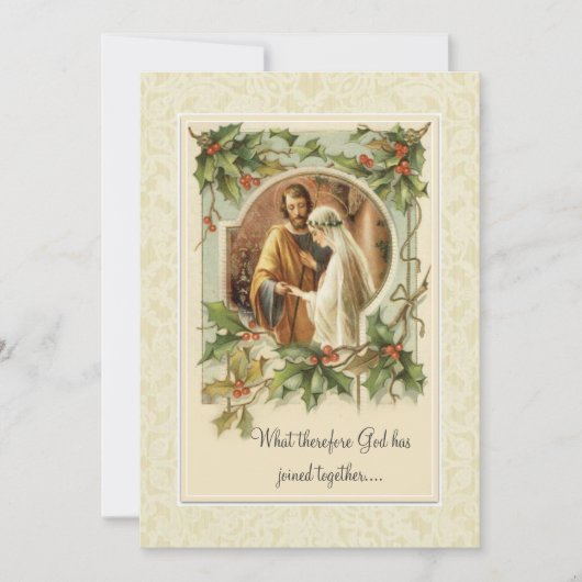 Katholieke Kerst Traditionele Bruiloft Uitnodiging (Voorkant)