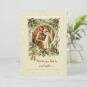 Katholieke Kerst Traditionele Bruiloft Uitnodiging (Staand voorkant)