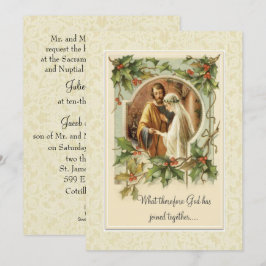 Katholieke Kerst Traditionele Bruiloft Uitnodiging