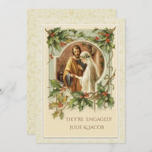 Katholieke Kerst Verloving Aankondiging (Voorkant / Achterkant)