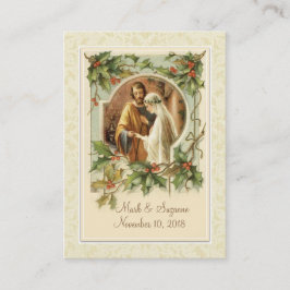 Katholieke Kerstbruiloft Maria Jozef Heilige Kaart Visitekaartje