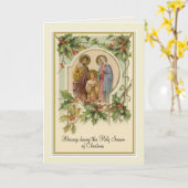  katholieke kerstman Jezus Heilige Familie Kaart (Gele Bloem)