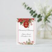 Katholieke Kerstpointsettia Wedding Favor Visitekaartje (Staand voorkant)
