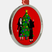 Katholieke kerstversiering Nuns Metalen Ornament (Rechts)