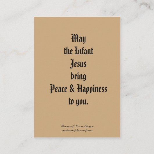  katholieke kerstviër Drie Wisemen Visitekaartje (Achterkant)