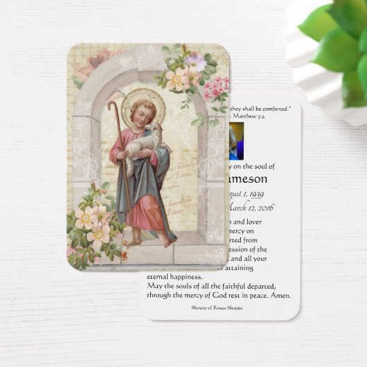 Katholieke Kind Jesus Funeral Prayer Memorial Kaar Visitekaartje (Bureau)