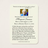 Katholieke Kind Jesus Funeral Prayer Memorial Kaar Visitekaartje (Achterkant)