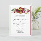 Katholieke klassieke elegante religieuze bruiloft kaart (Staand voorkant)