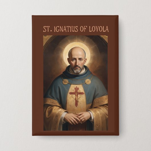Katholieke knop van Sint-Ignatius van Loyola Button (Voorkant)