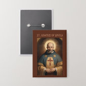 Katholieke knop van Sint-Ignatius van Loyola Button (Voorkant / Achterkant)