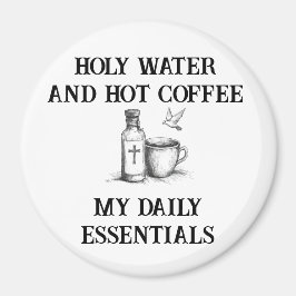 Katholieke koffiemagneet: Humor water en warme kof Magneet