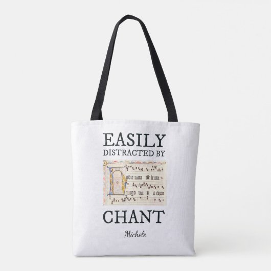 Katholieke koorzanger Chant repetitiemuziek Tote Bag (Achterkant)
