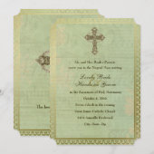 Katholieke Kruis Antiek bruiloft uitnodiging (Voorkant / Achterkant)