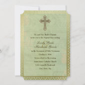  Katholieke Kruis Antiek bruiloft uitnodiging (Voorkant)
