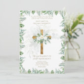 Katholieke kruis traditioneel geformuleerde bruilo kaart (Staand voorkant)