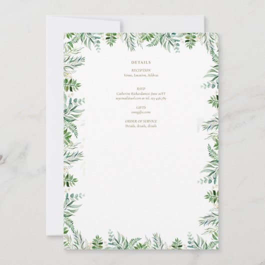 Katholieke kruis traditioneel geformuleerde bruilo kaart (Achterkant)