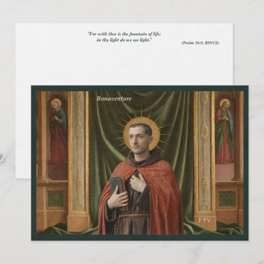 Katholieke Kunst Heilige Kaart | Sint Bonaventura (Voorkant / Achterkant)